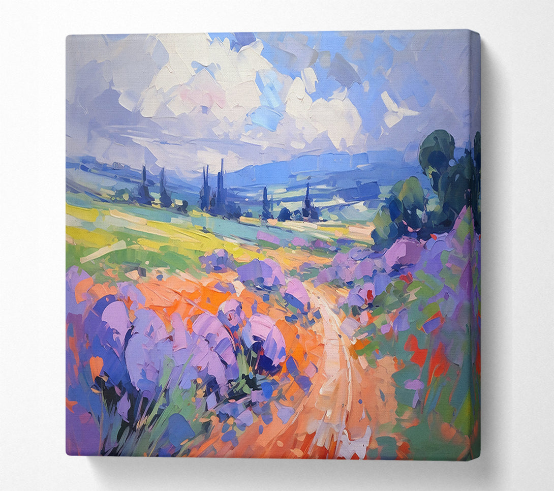  A Canvas Print of Orange Fields Of Lavender Canvas Wall Art