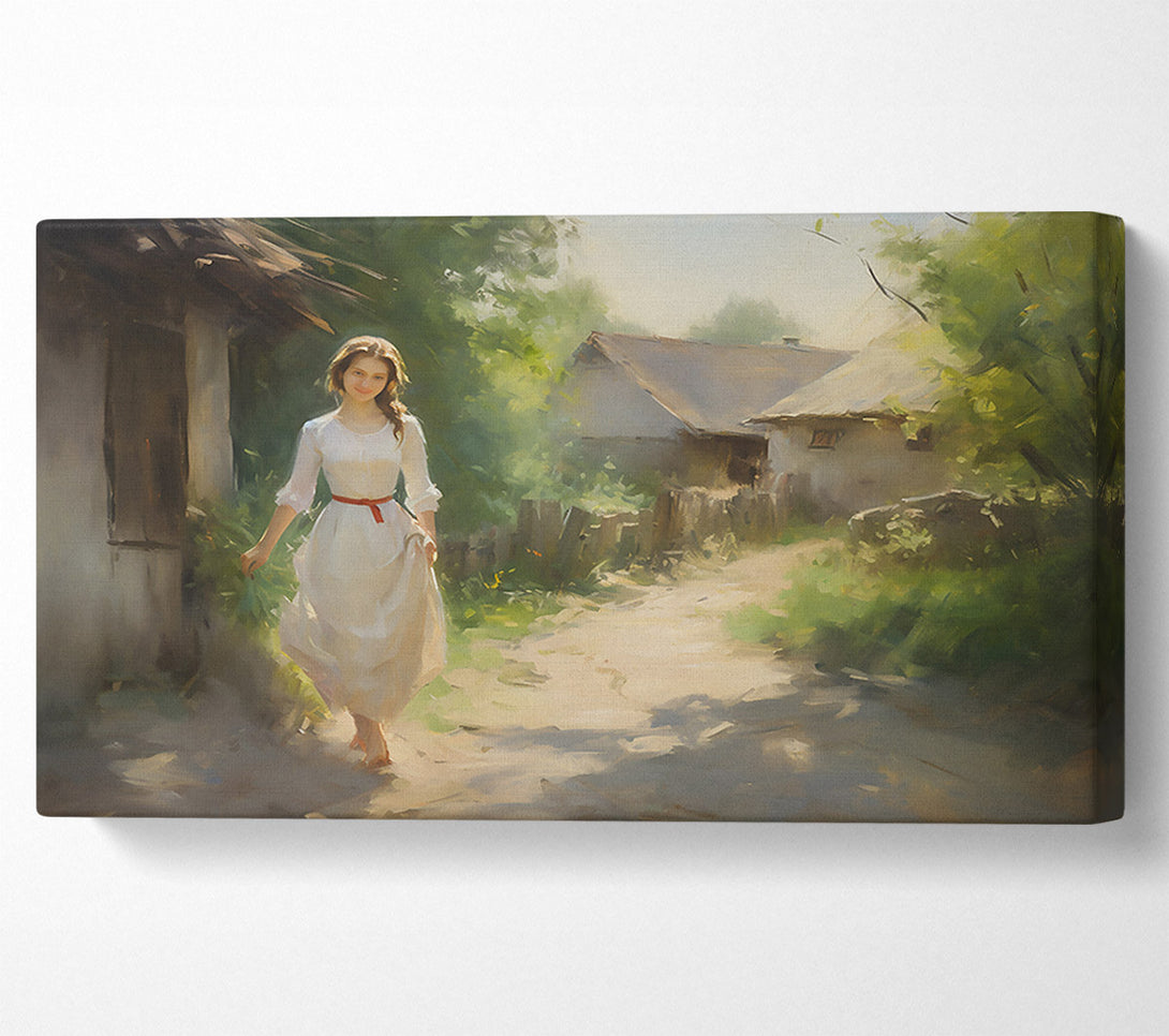  A Canvas Print of Golden Village Walk Canvas Wall Art