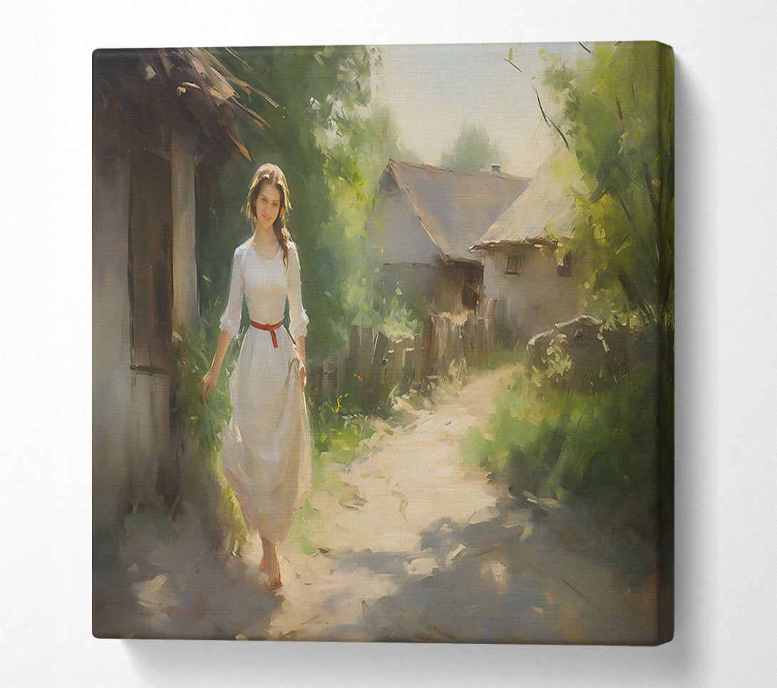  A Canvas Print of Golden Village Walk Canvas Wall Art