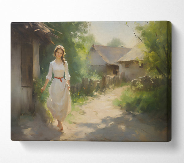  A Canvas Print of Golden Village Walk Canvas Wall Art