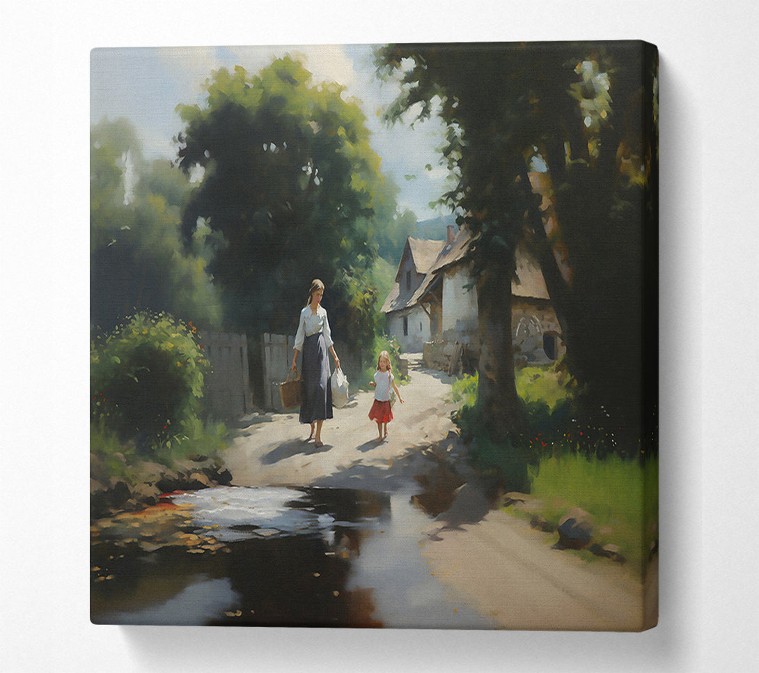  A Canvas Print of Golden Village Path Canvas Art