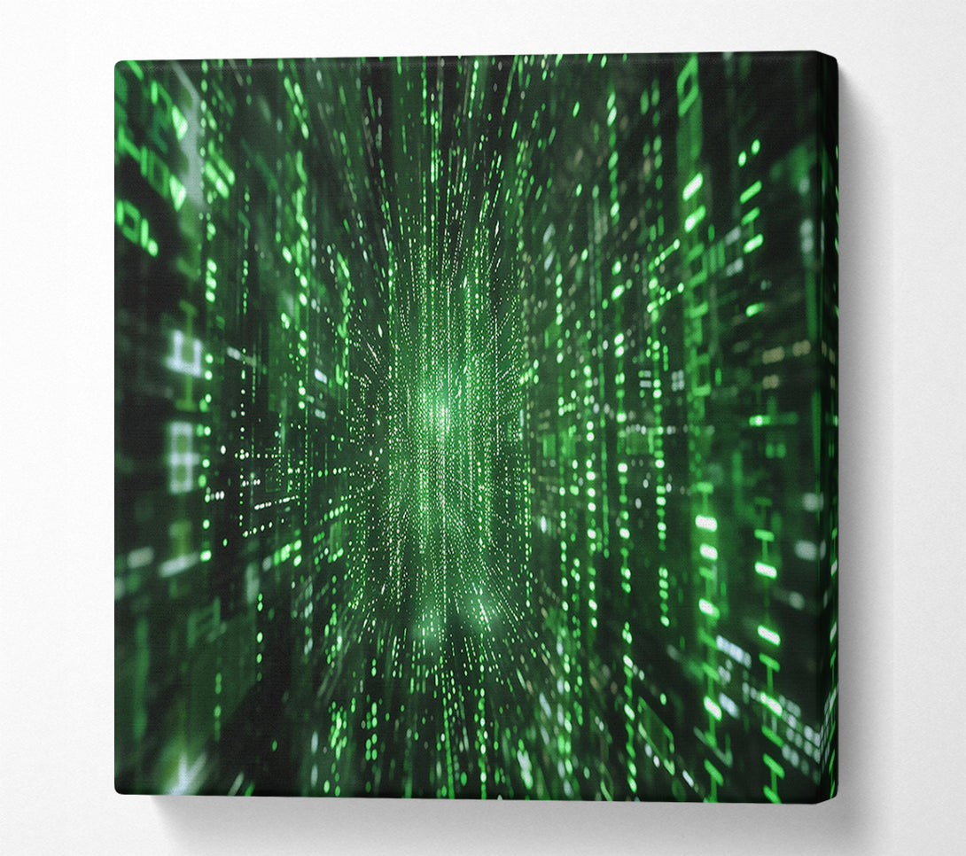  A Canvas Print of Emerald Digital Stream Canvas Print
