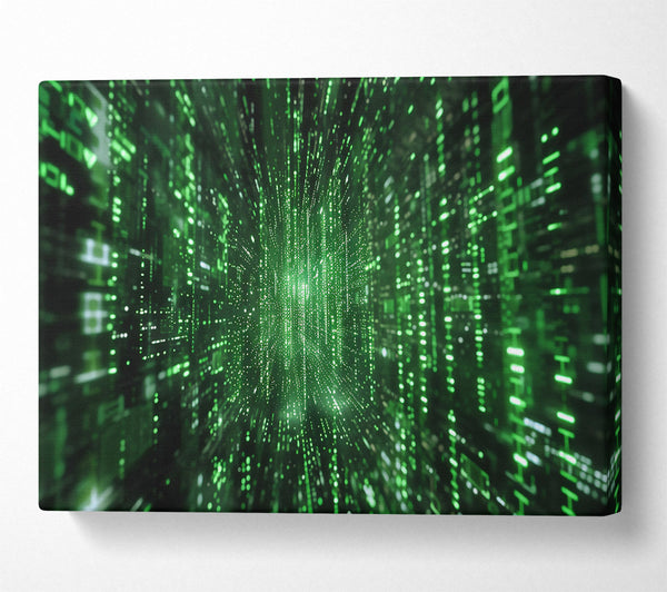  A Canvas Print of Emerald Digital Stream Canvas Print