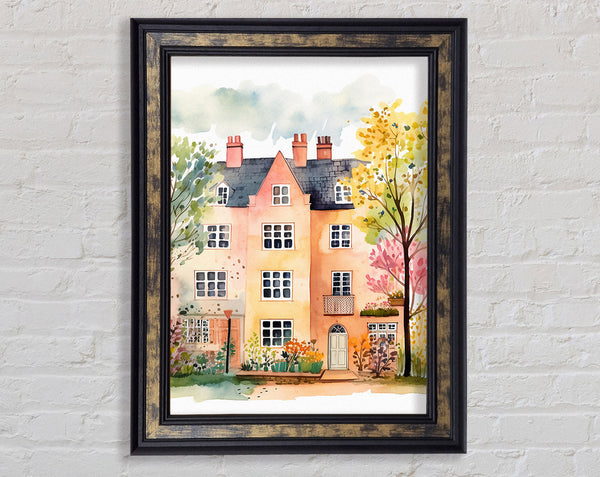 Vibrant Town House Framed Print