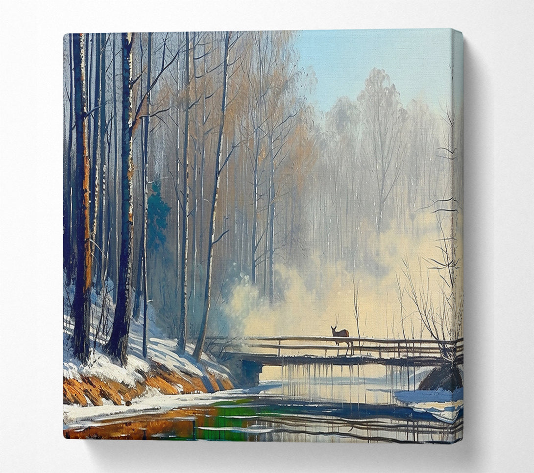  A Canvas Print of Misty Green Bridge Canvas Art