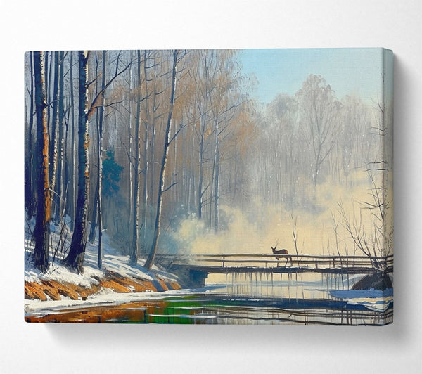  A Canvas Print of Misty Green Bridge Canvas Art