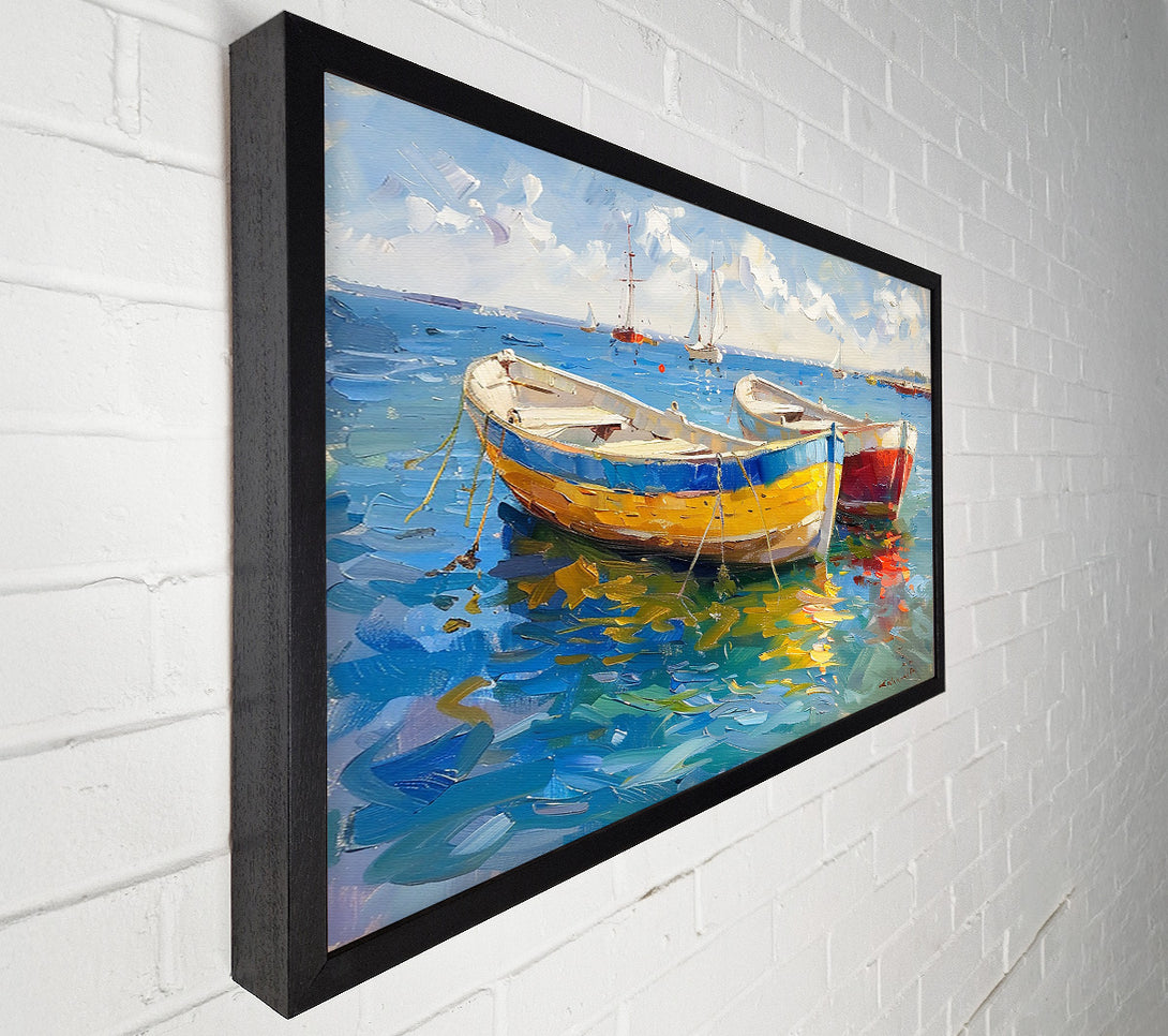  A Canvas Print of Golden Boats At Rest Canvas Print