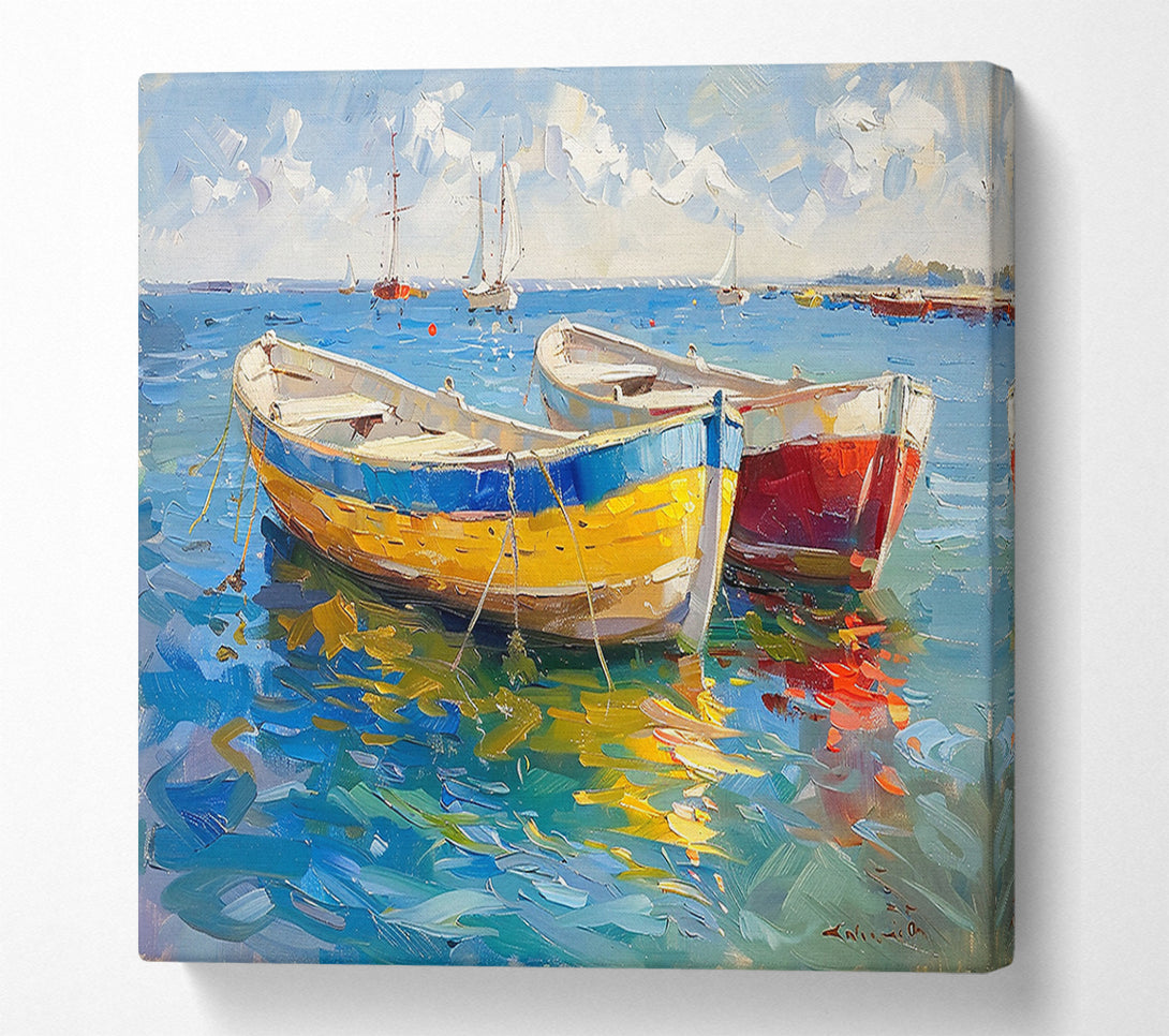  A Canvas Print of Golden Boats At Rest Canvas Print
