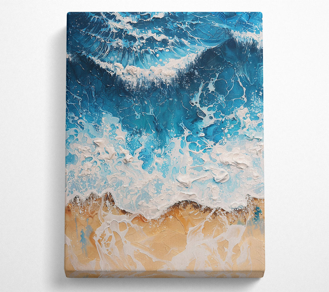  A Canvas Print of Teal Ocean Waves Canvas Art