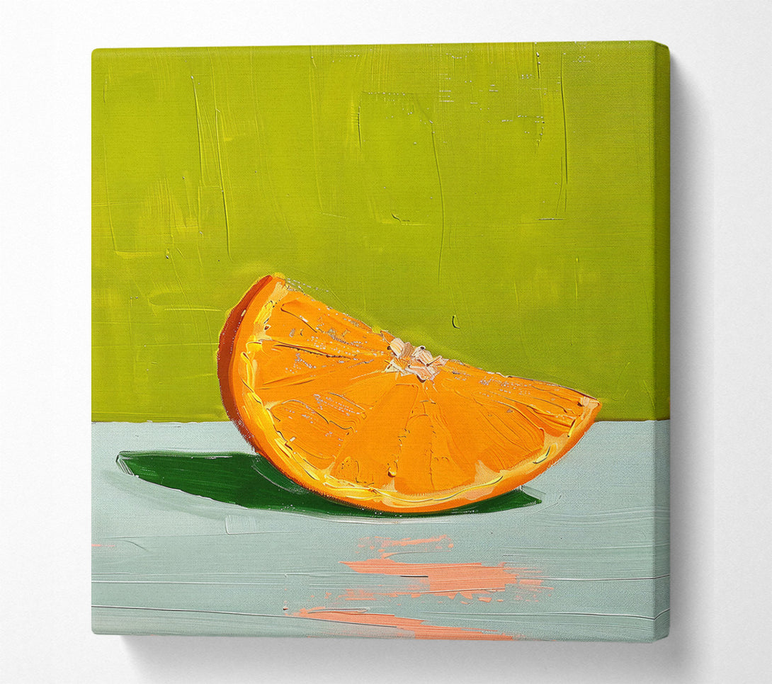  A Canvas Print of Green Slice Of Orange Canvas Wall Art
