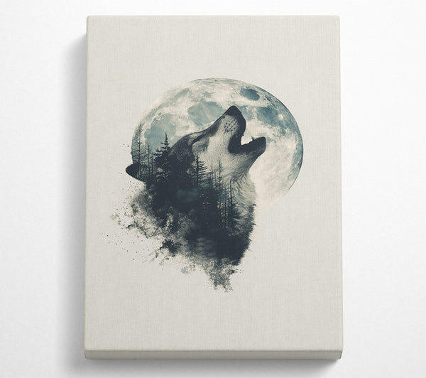  A Canvas Print of Grey Wolf'S Howl Canvas Wall Art