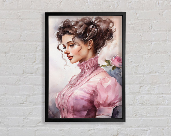 Victorian Woman Watercolour Framed Print