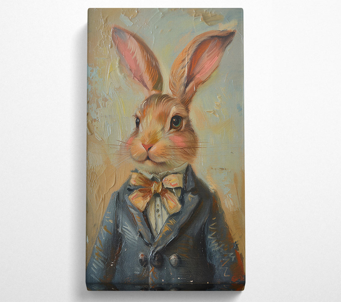  A Canvas Print of Gentlemanly Grey Bunny Canvas Wall Art