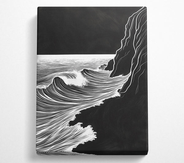  A Canvas Print of White Waves Crashing Canvas Art
