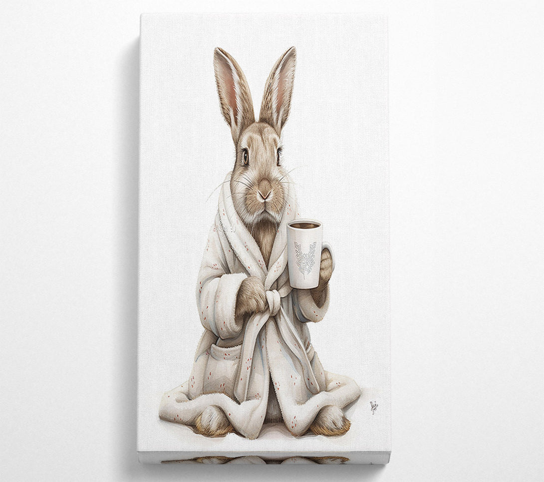  A Canvas Print of Morning Coffee Bunny Canvas Wall Art