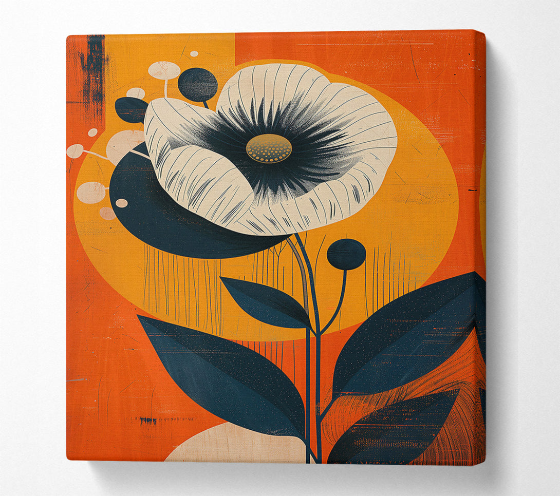  A Canvas Print of Orange Bloom Stillness Canvas Print