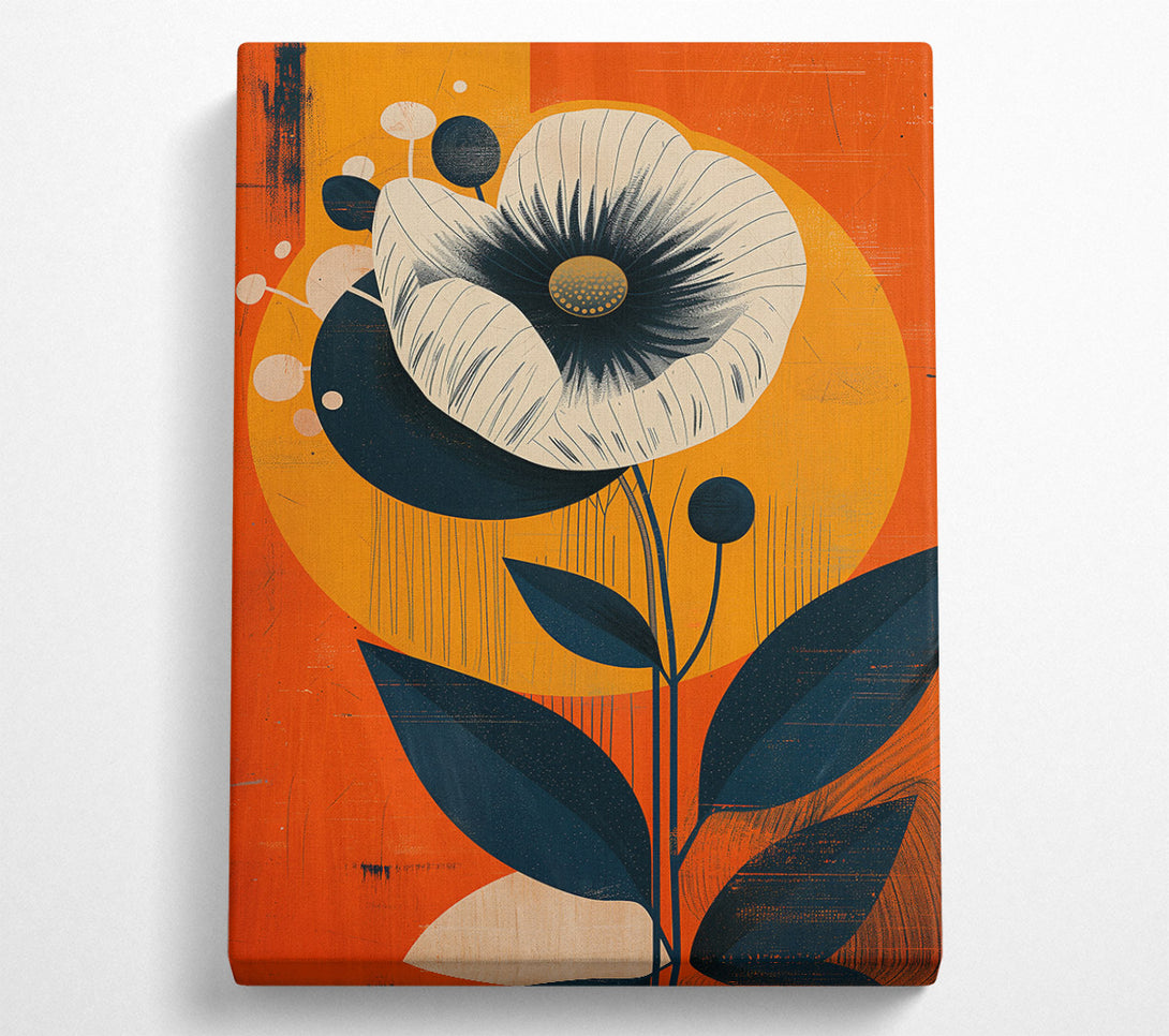  A Canvas Print of Orange Bloom Stillness Canvas Print