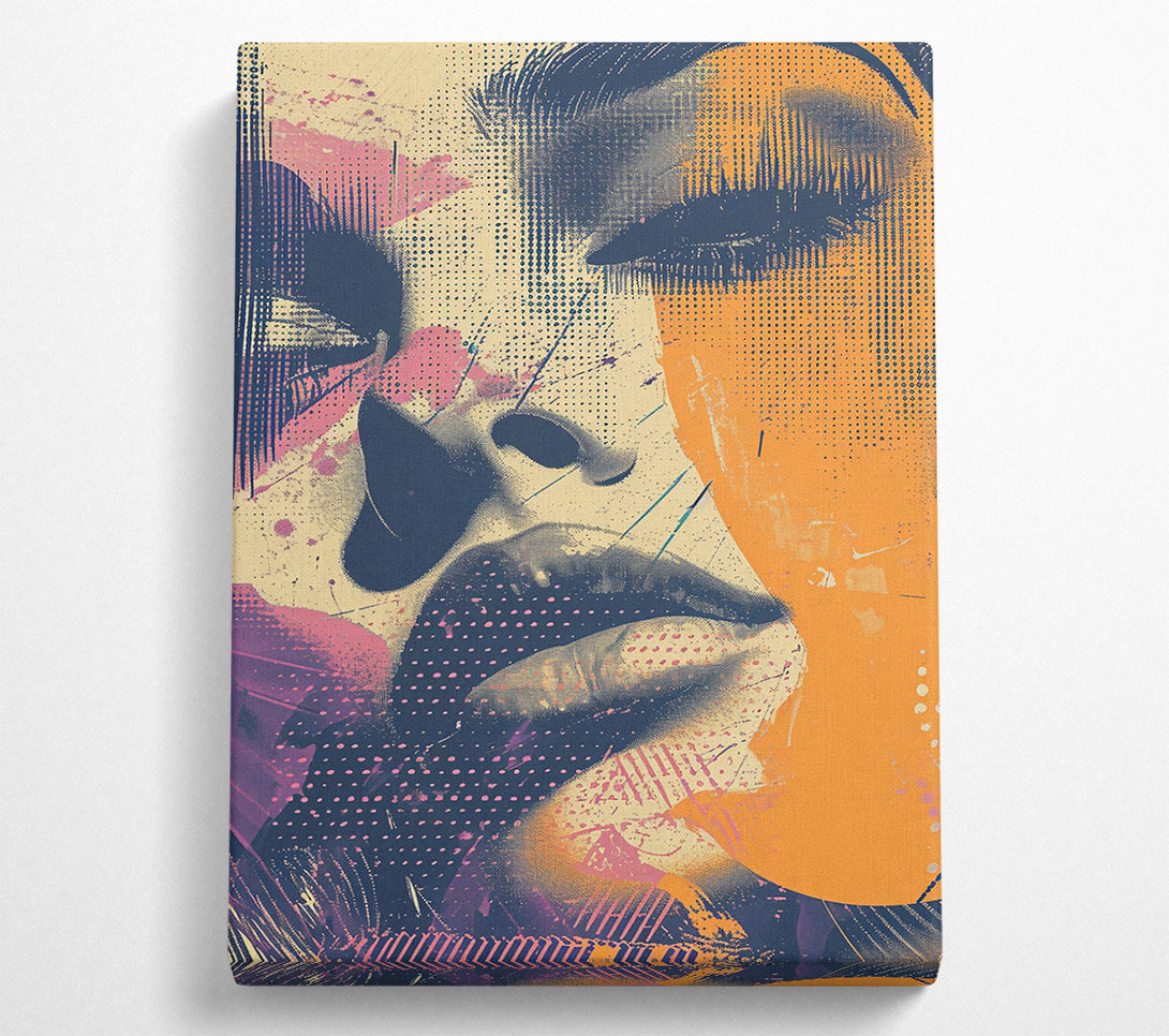  A Canvas Print of Orange Abstract Portrait Canvas Art