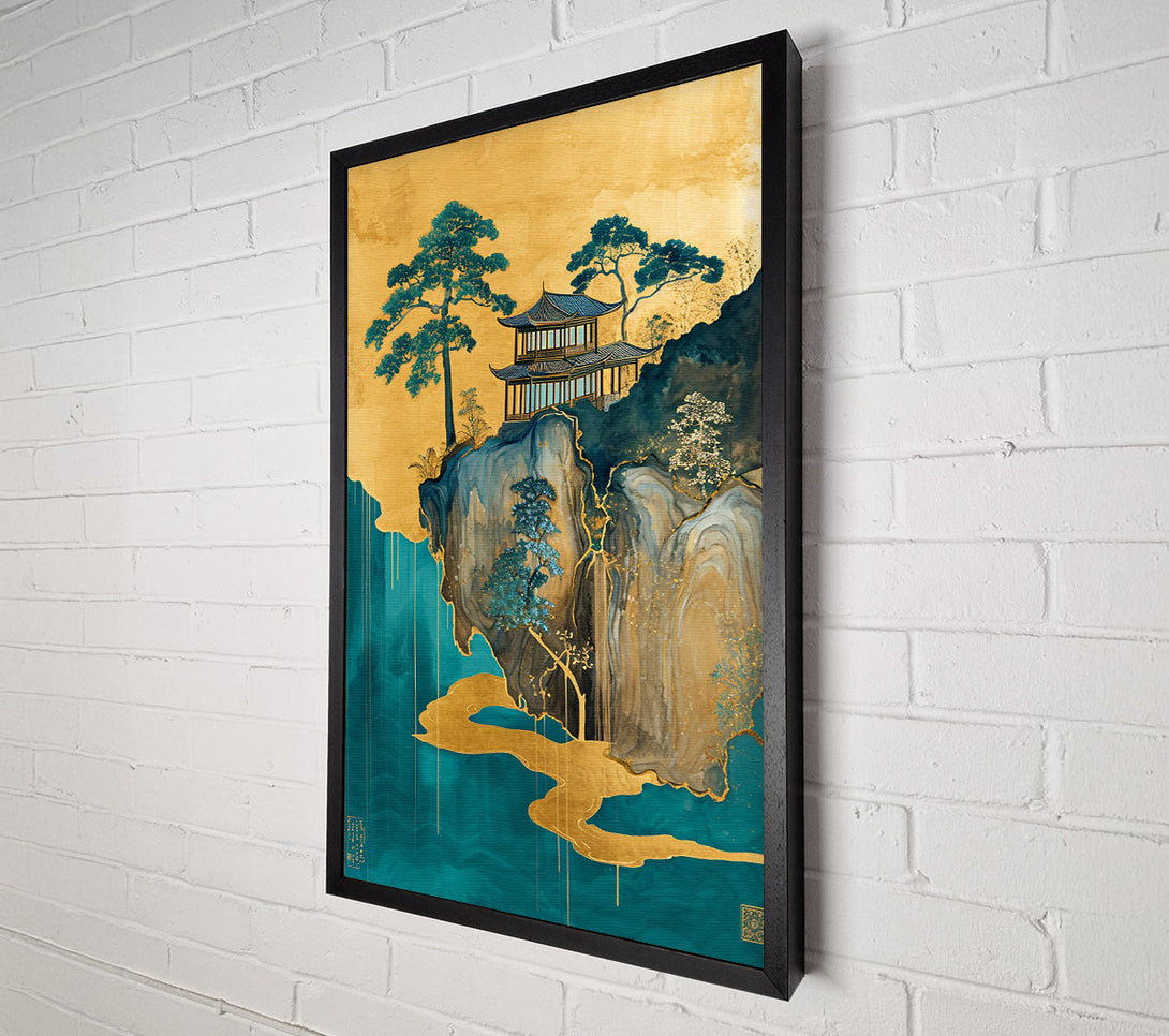  A Canvas Print of Teal Mountain Retreat Canvas Print