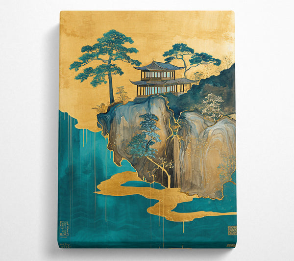  A Canvas Print of Teal Mountain Retreat Canvas Print