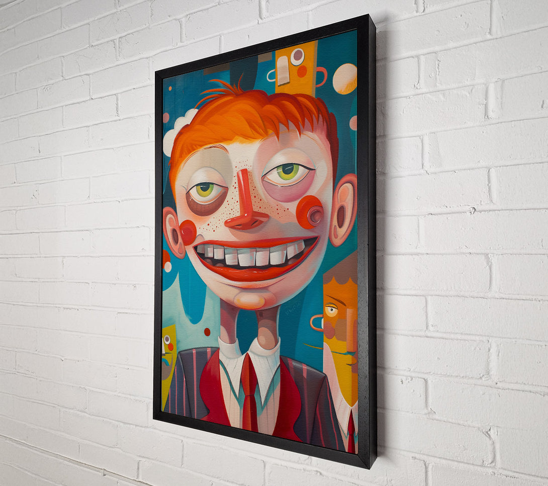 A Canvas Print of Orange Grinning Suit Canvas Wall Art