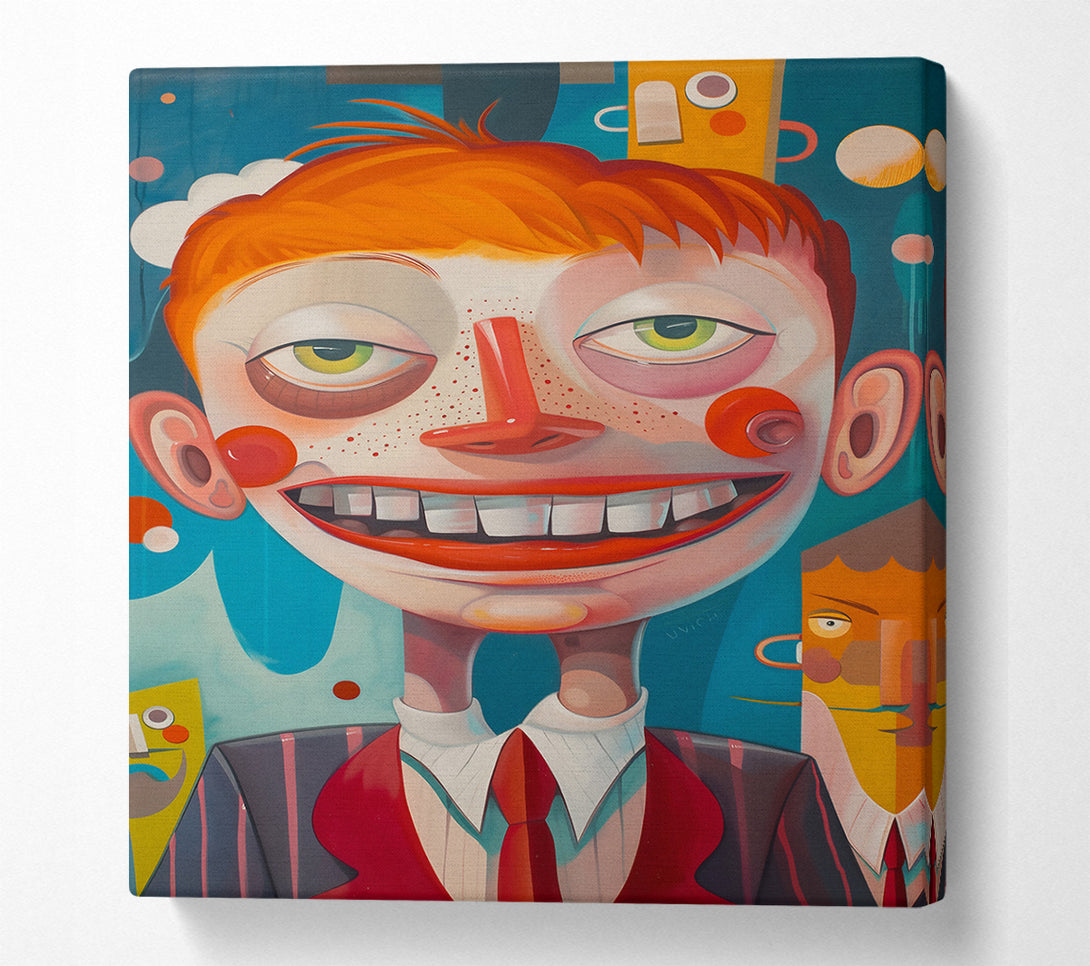  A Canvas Print of Orange Grinning Suit Canvas Wall Art