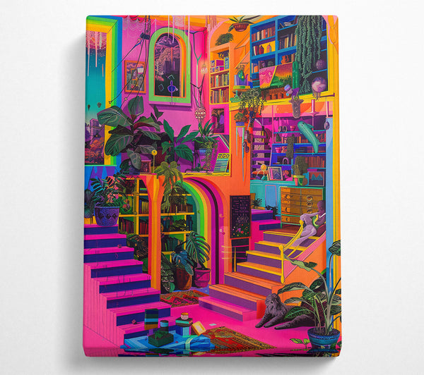  A Canvas Print of Pink Garden Ascent Canvas Wall Art