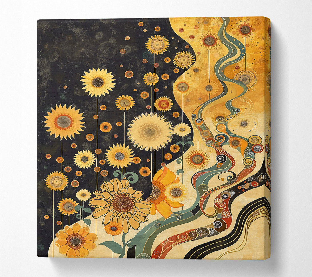  A Canvas Print of Golden Sunflower Dreams Canvas Art