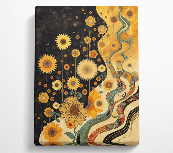  A Canvas Print of Golden Sunflower Dreams Canvas Art