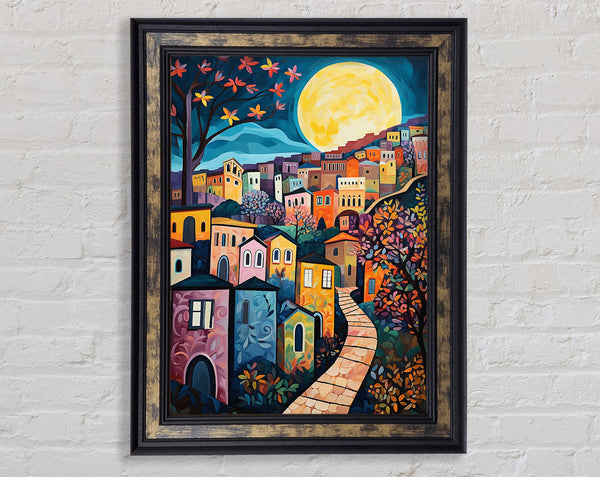 Village Hill Sunset Framed Print
