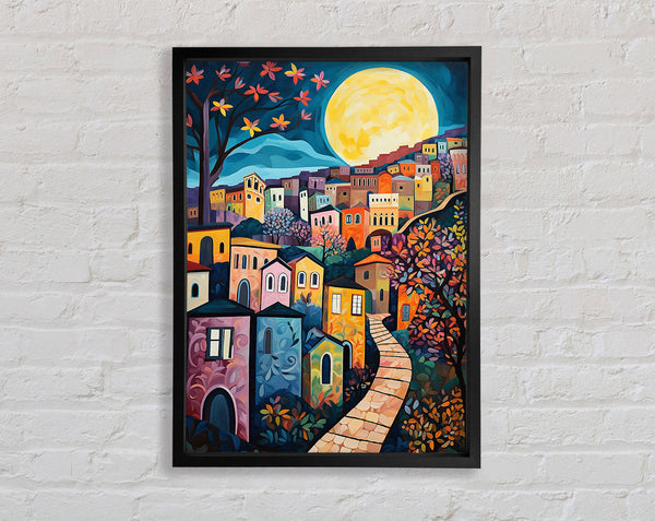 Village Hill Sunset Framed Print
