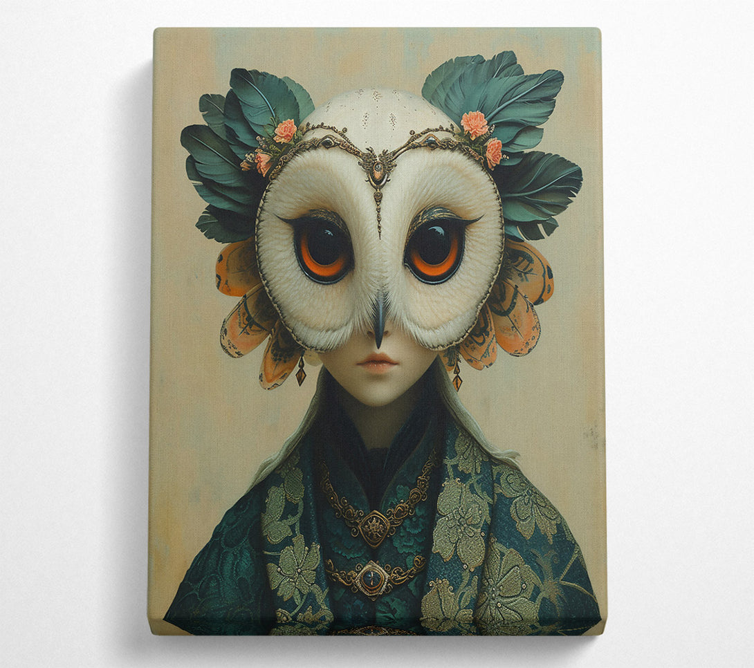  A Canvas Print of Emerald Owl'S Gaze Canvas Print