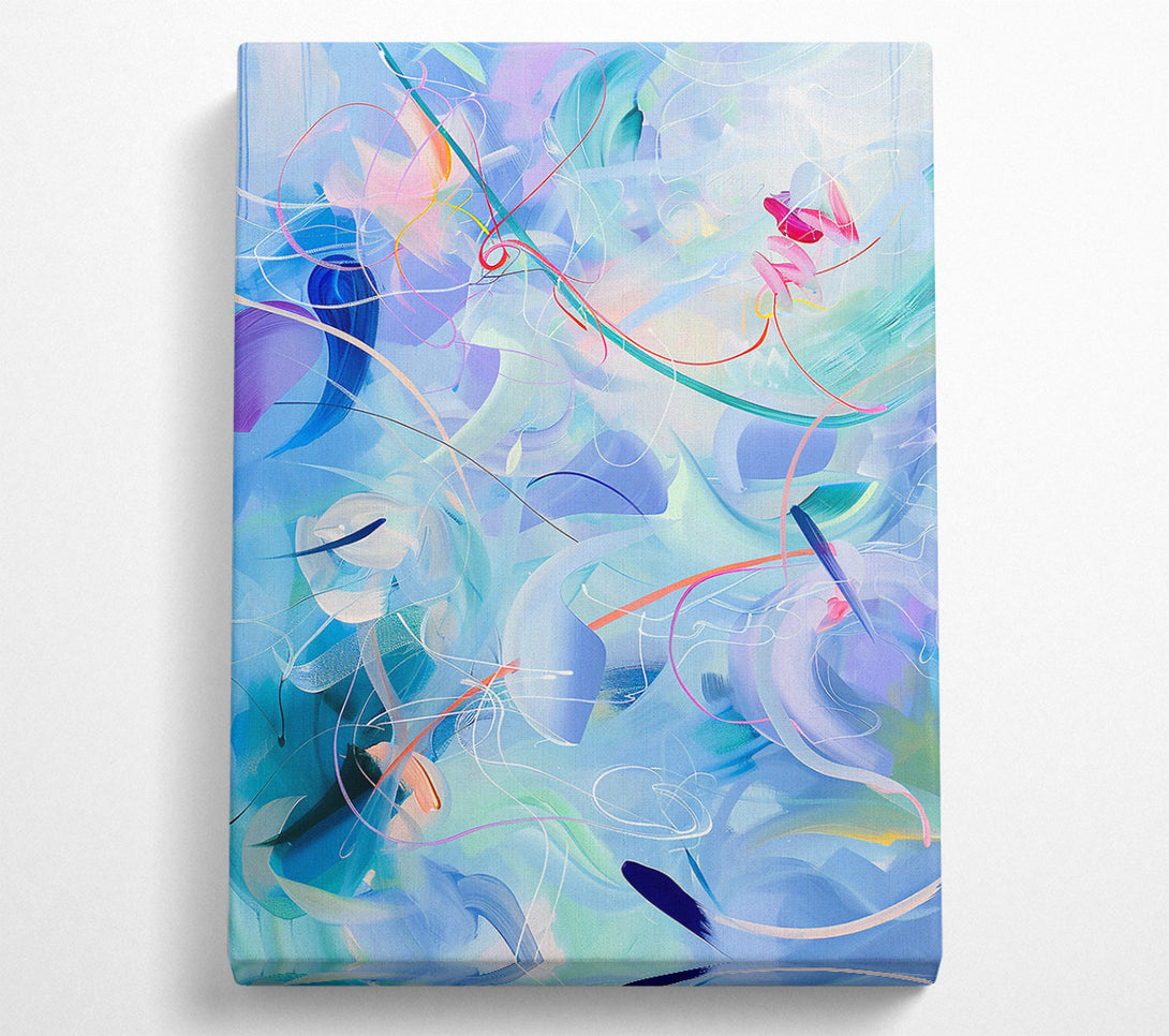  A Canvas Print of Sky Blue Abstract Canvas Wall Art