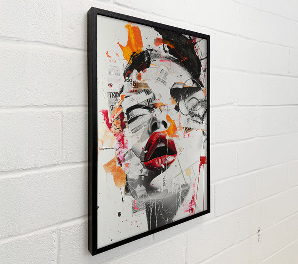 Red Lips & Ink Splatter