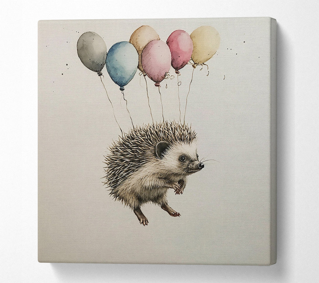  A Canvas Print of Pink Balloon Hedgehog Canvas Art