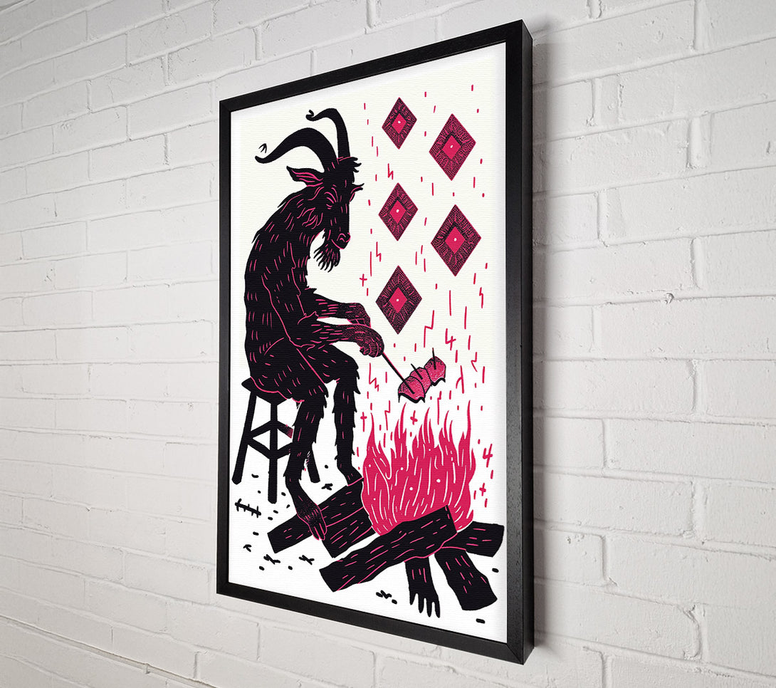  A Canvas Print of Crimson Campfire Ritual Canvas Wall Art