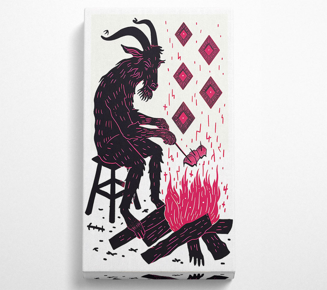  A Canvas Print of Crimson Campfire Ritual Canvas Wall Art