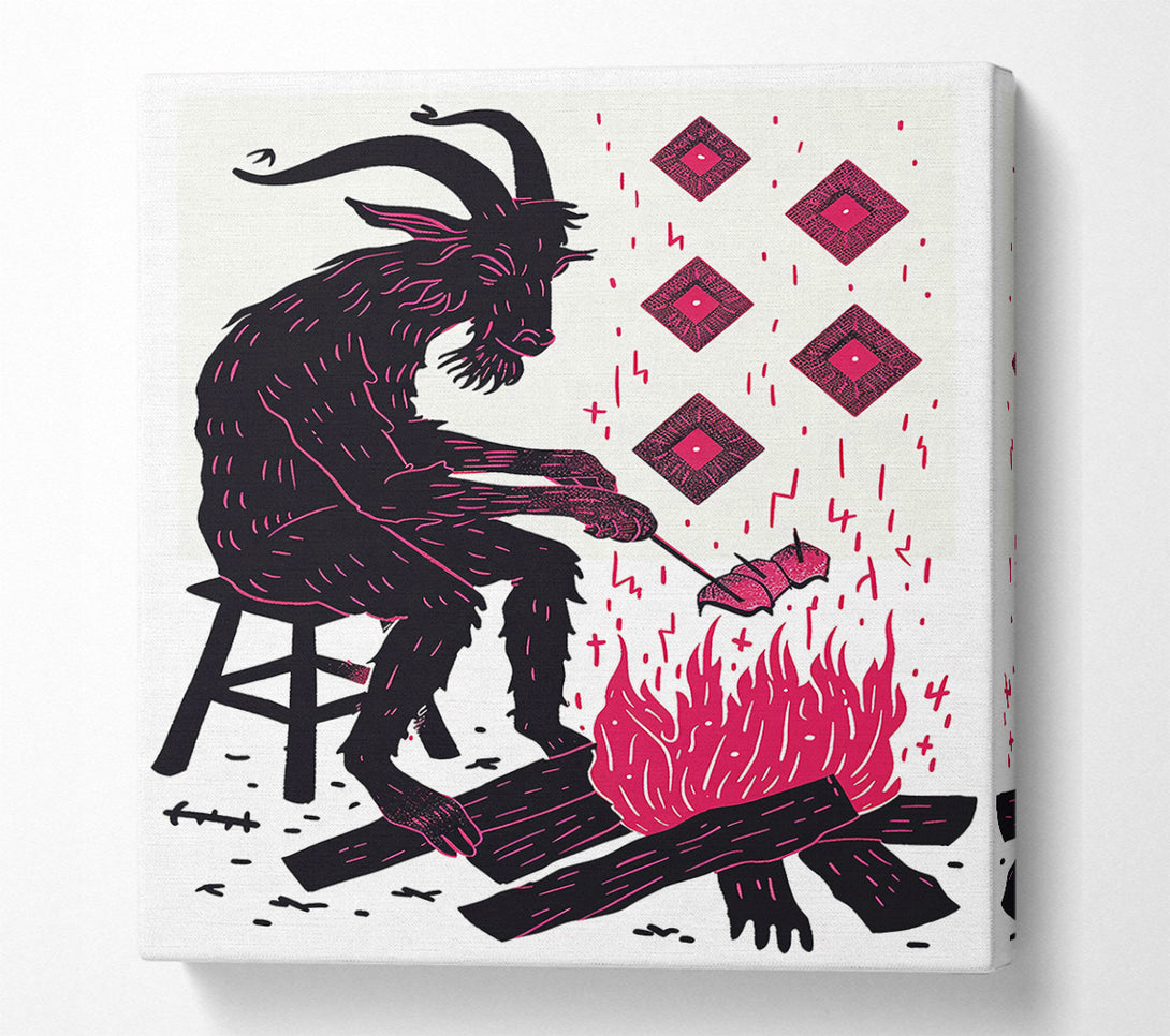  A Canvas Print of Crimson Campfire Ritual Canvas Wall Art
