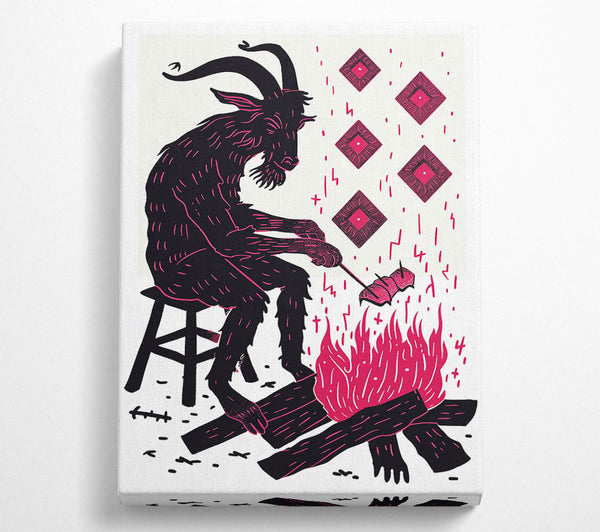  A Canvas Print of Crimson Campfire Ritual Canvas Wall Art