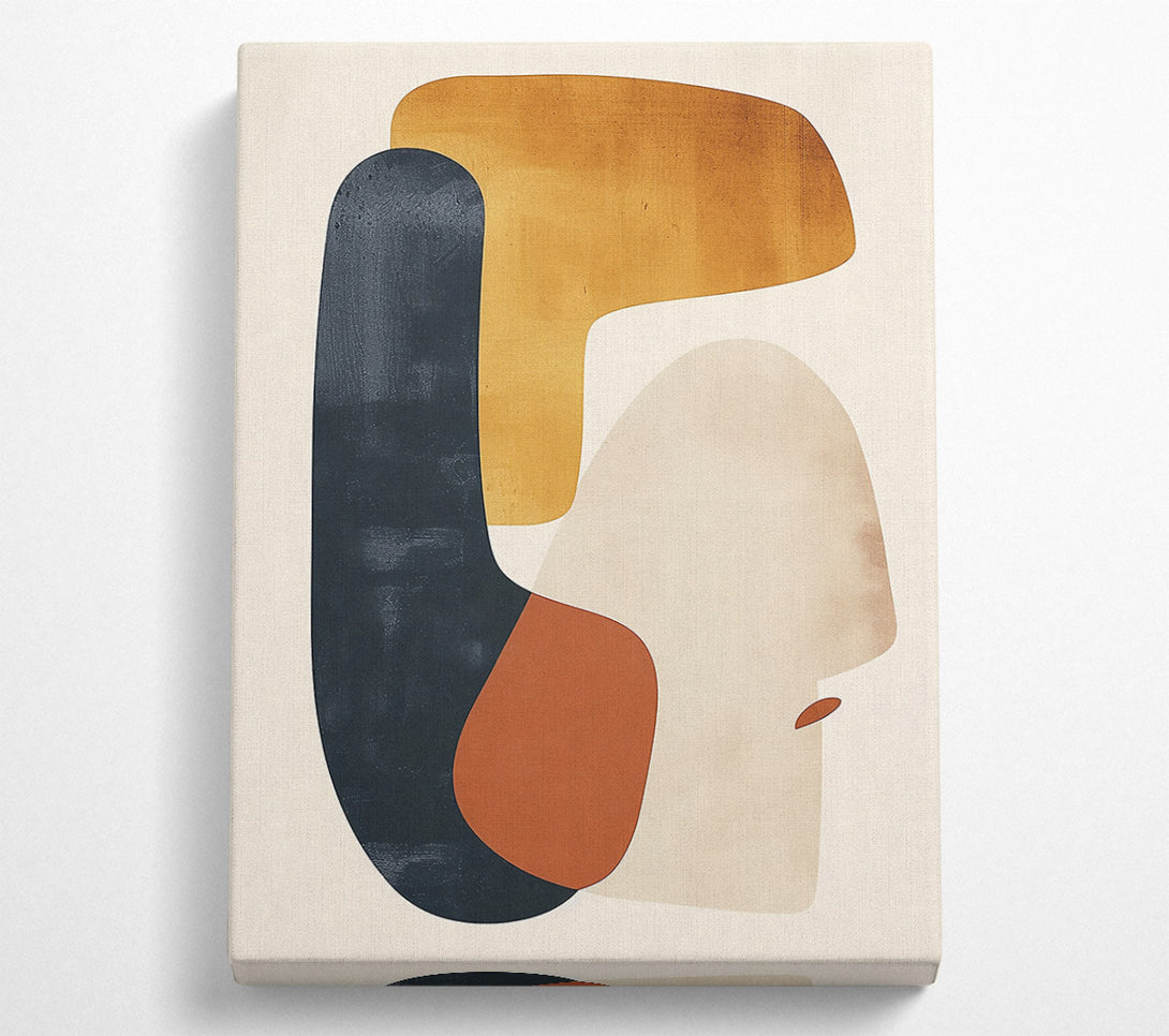  A Canvas Print of Golden Abstract Forms Canvas Wall Art