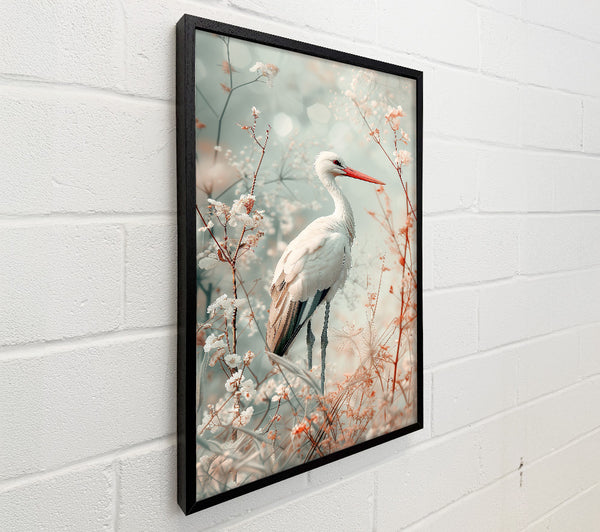 White Heron In Bloom