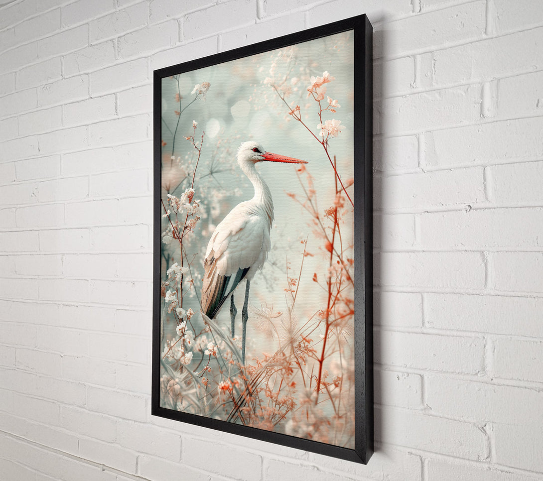  A Canvas Print of White Heron In Bloom Canvas Print