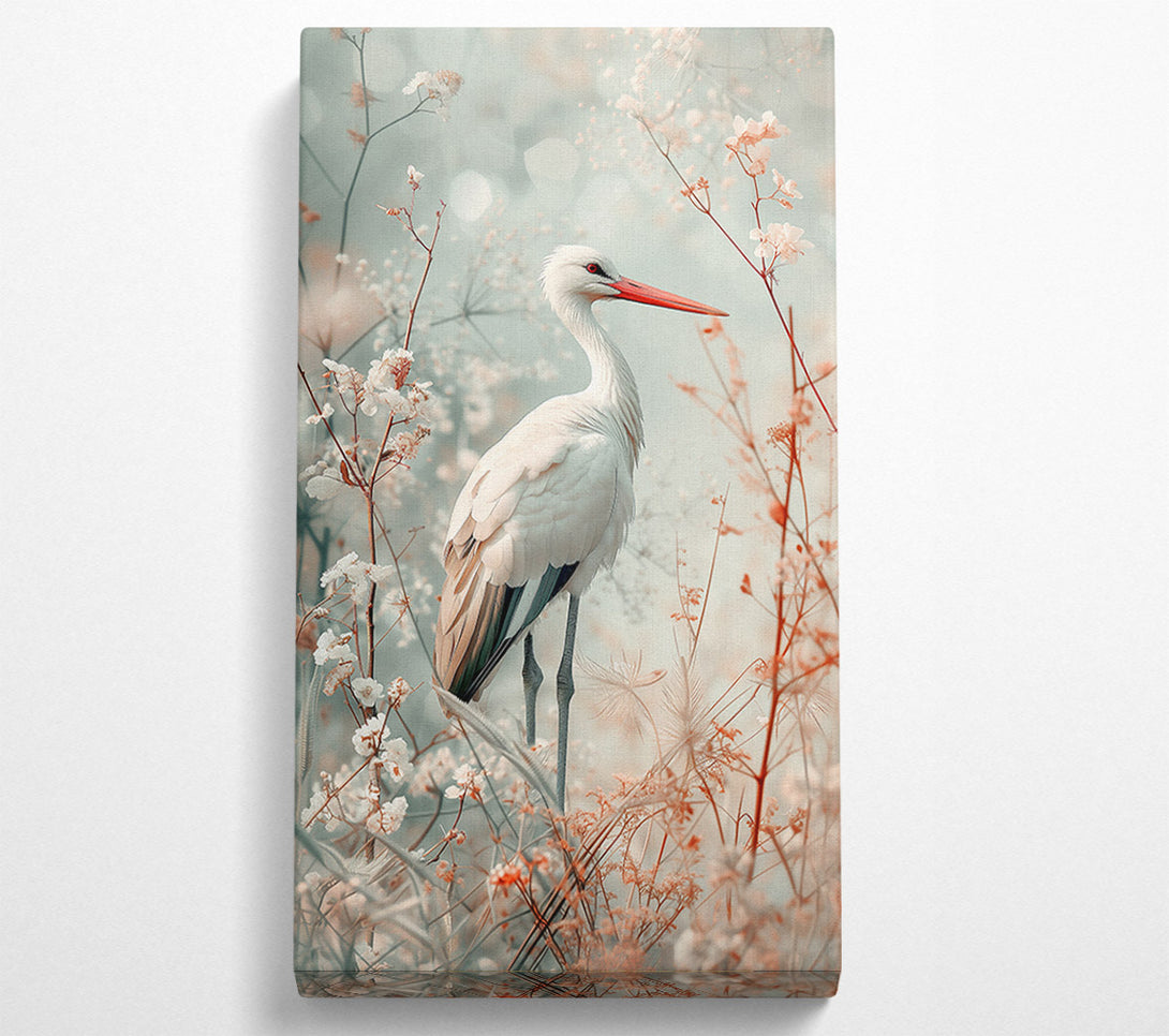  A Canvas Print of White Heron In Bloom Canvas Print