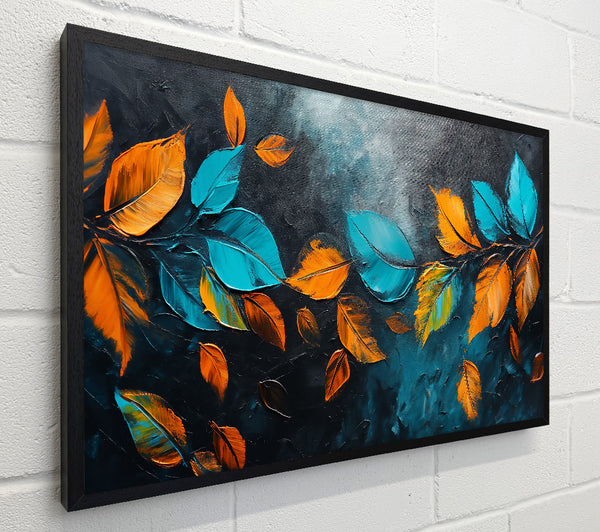 Teal Fall Leaves