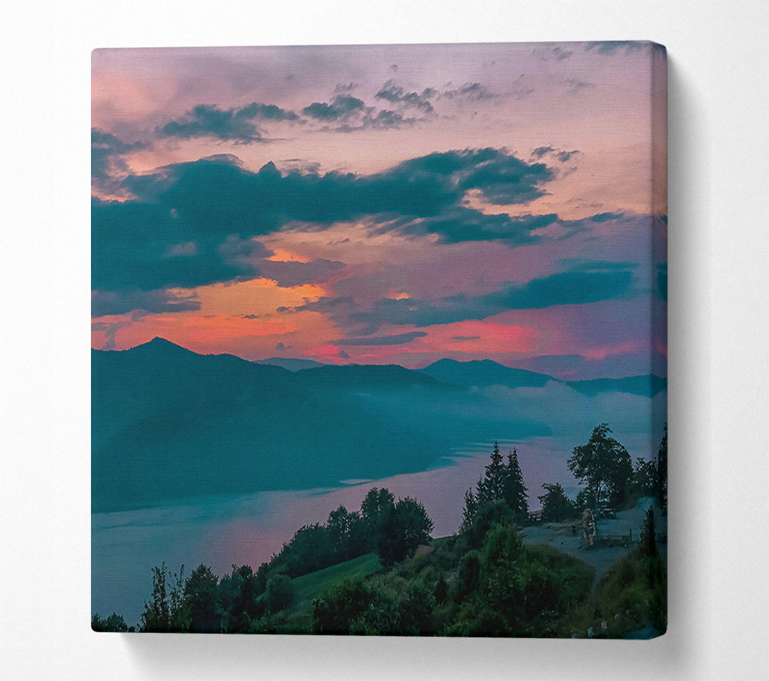  A Canvas Print of Teal Mountain Mist Canvas Art