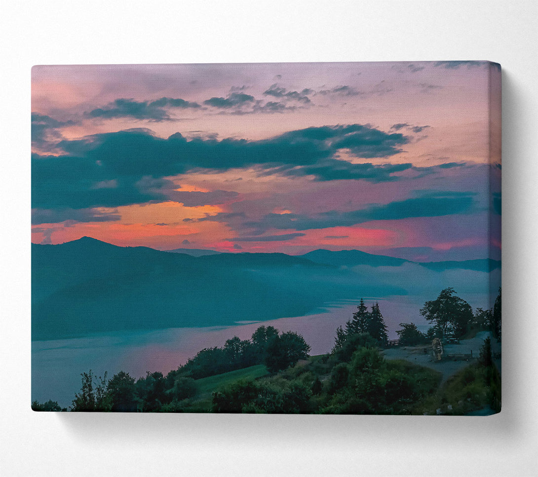 A Canvas Print of Teal Mountain Mist Canvas Art