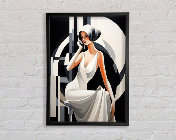 Vintage Woman Fashion Dress Framed Print