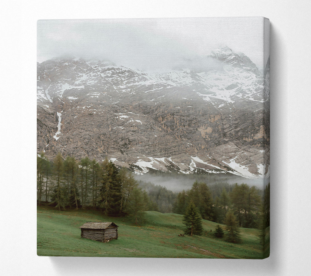  A Canvas Print of Gray Mountain Hut Canvas Wall Art