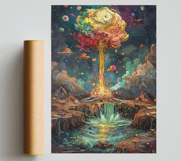Golden Cosmic Waterfall