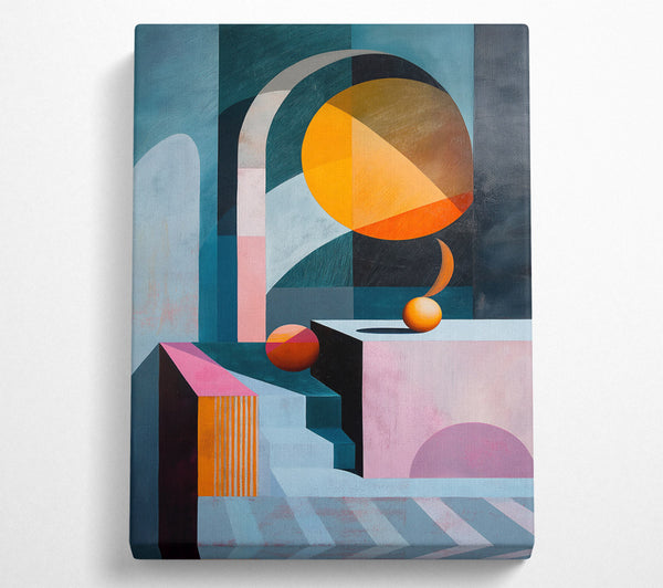  A Canvas Print of Orange Geometric Light Canvas Art